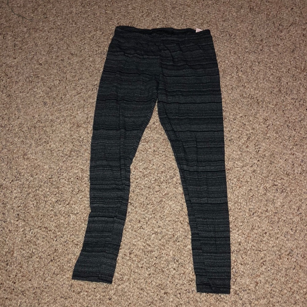 Gray Striped Leggings